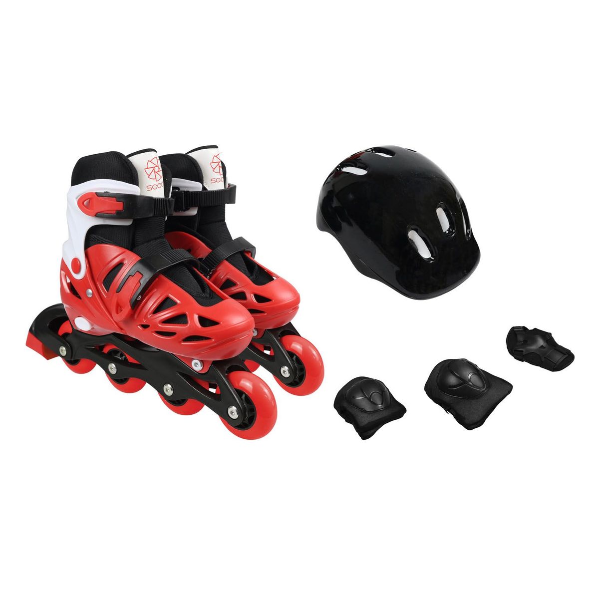 SCOOP - Set Patines+Casco+Protección Rojo Talla M