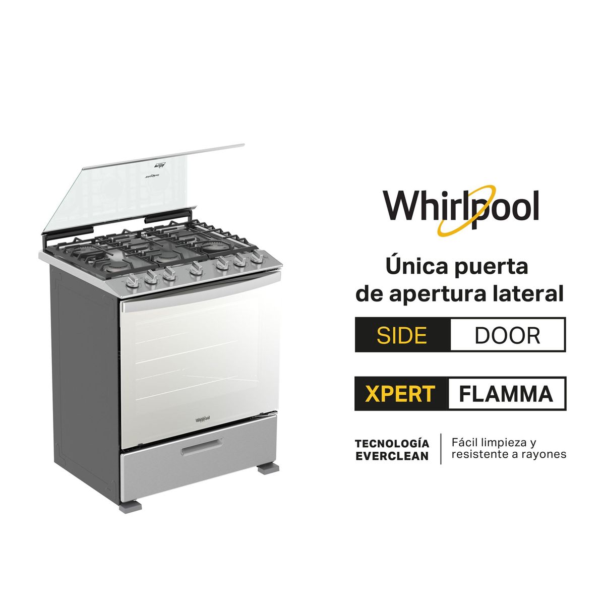 WHIRLPOOL - Estufa de Piso A Gas Whirlpool 6 quemadores LWFR7230S Gris