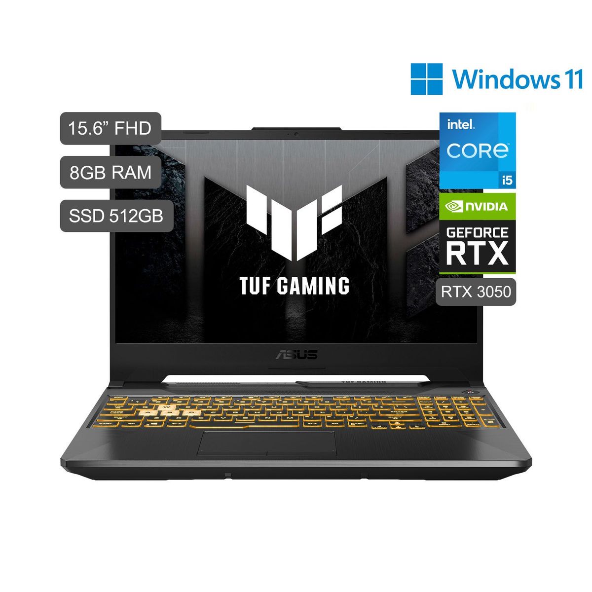 ASUS - TUF Gaming F15 FX506 Core i5 15.6'' FHD IPS 512GB SSD 8GB RAM 4GB RTX3050