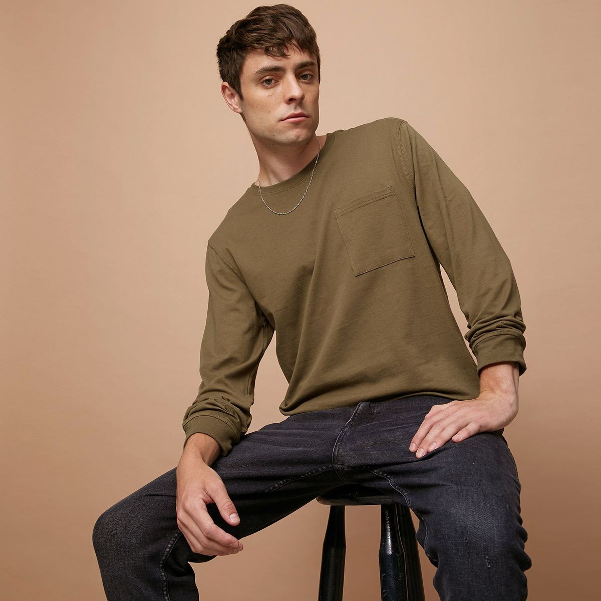 BASEMENT - Polo Manga Larga Hombre 100% Algodón