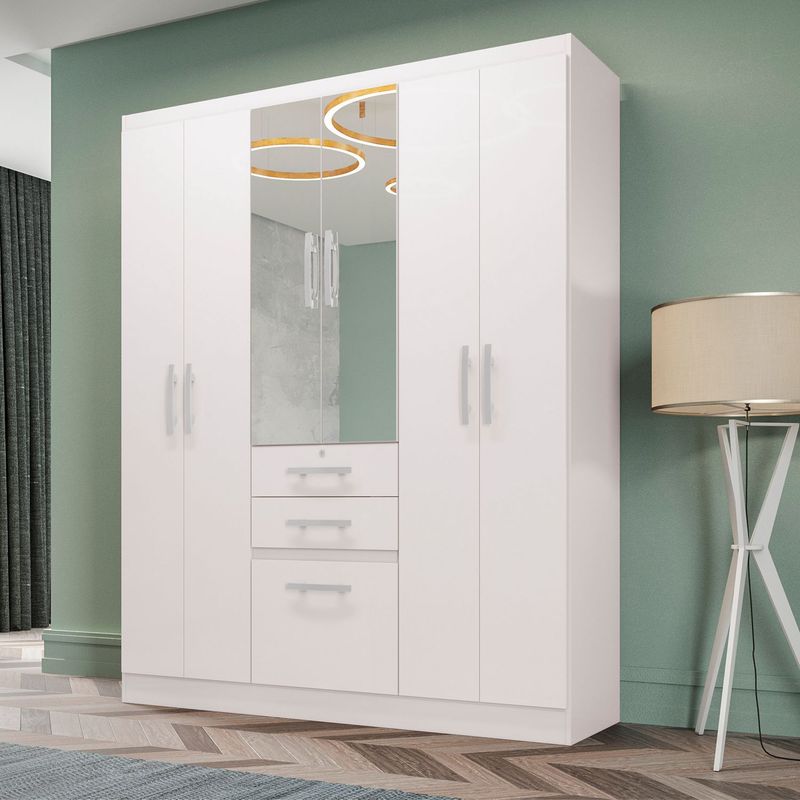 MICA - Ropero 7 Puertas 2 Cajones con Espejo