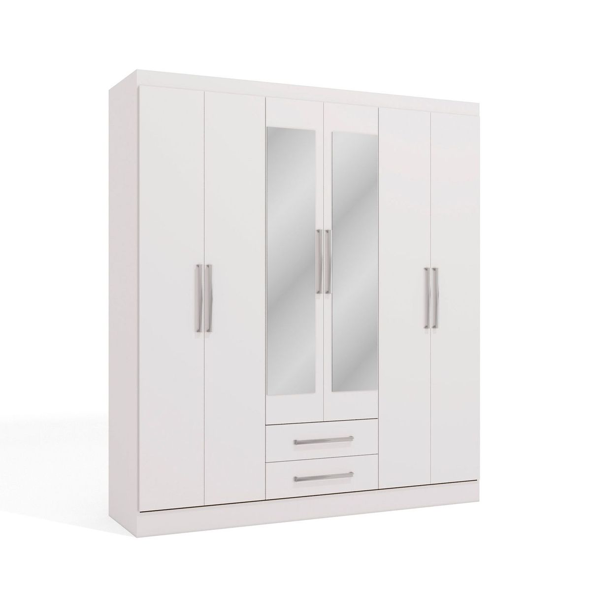 MICA - Ropero 6 Puertas 2 Cajones con Espejo