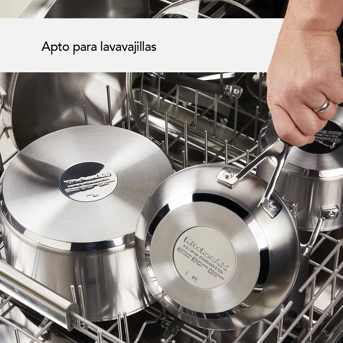 KITCHENAID - Juego de Ollas 10 Piezas Acero Inoxidable