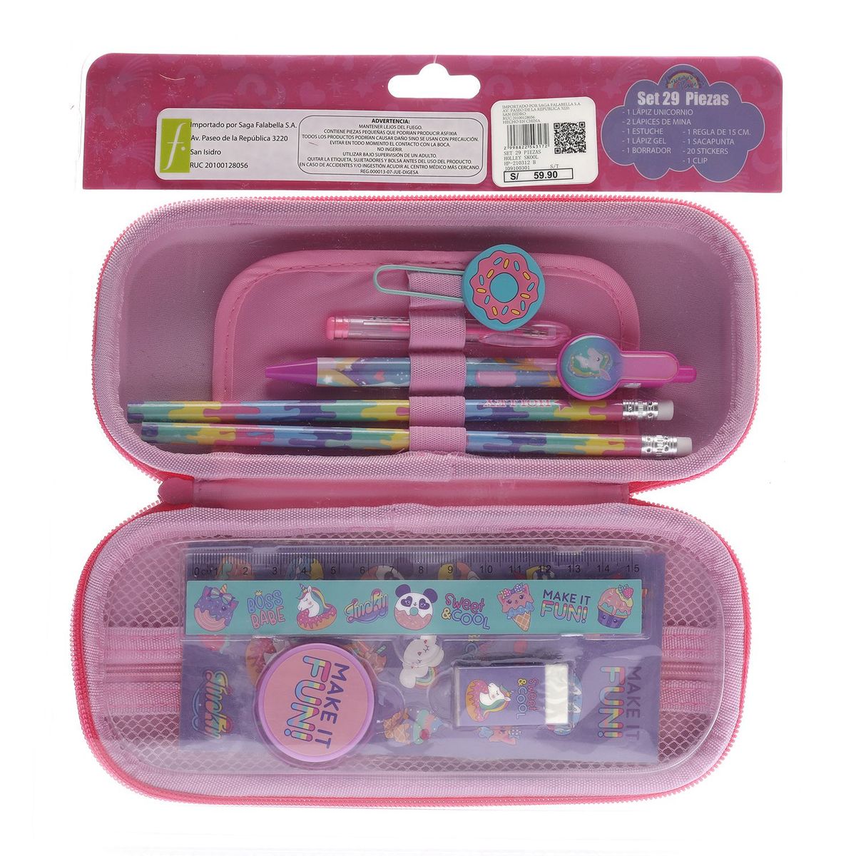 HOLLEY SKOOL - Set de Útiles Cartuchera 10 Piezas