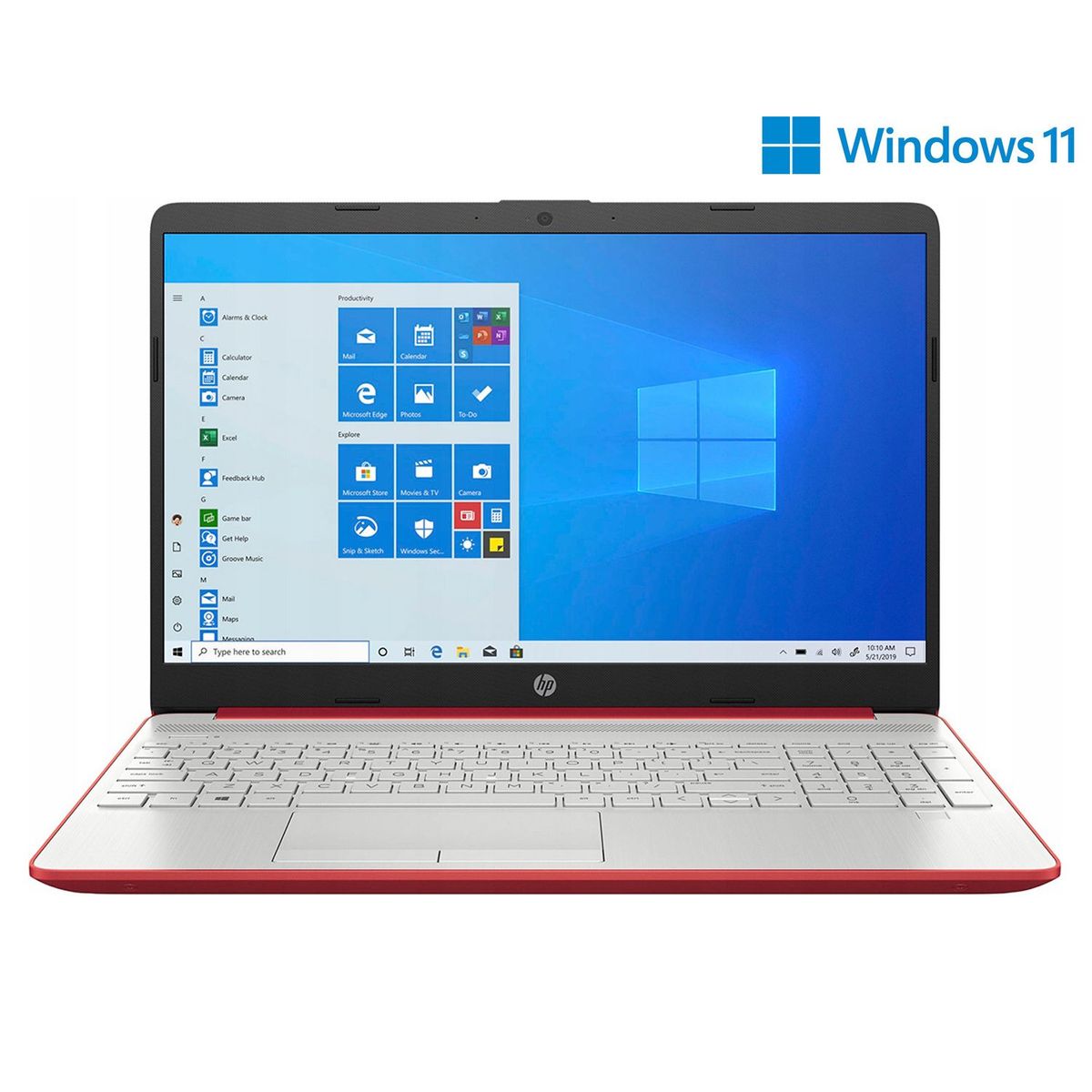 HP - Laptop HP 15-DW0083WM 15.6" Intel Pentium Gold 4GB 128GB SSD Rojo, Teclado en inglés