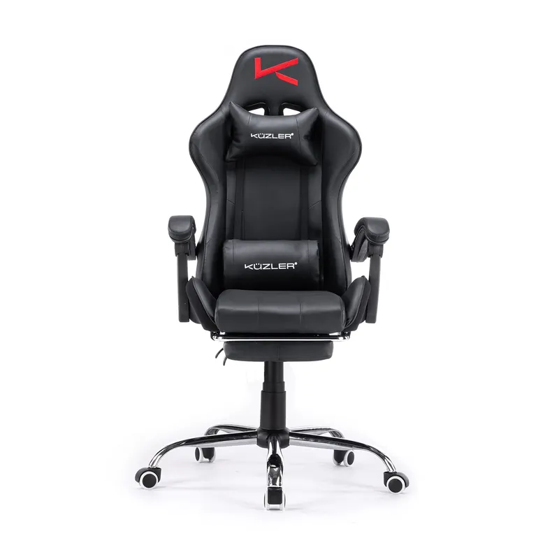 KUZLER - Silla Gamer con Masajeador Lumbar y Reposapies, Reclinable 150°
