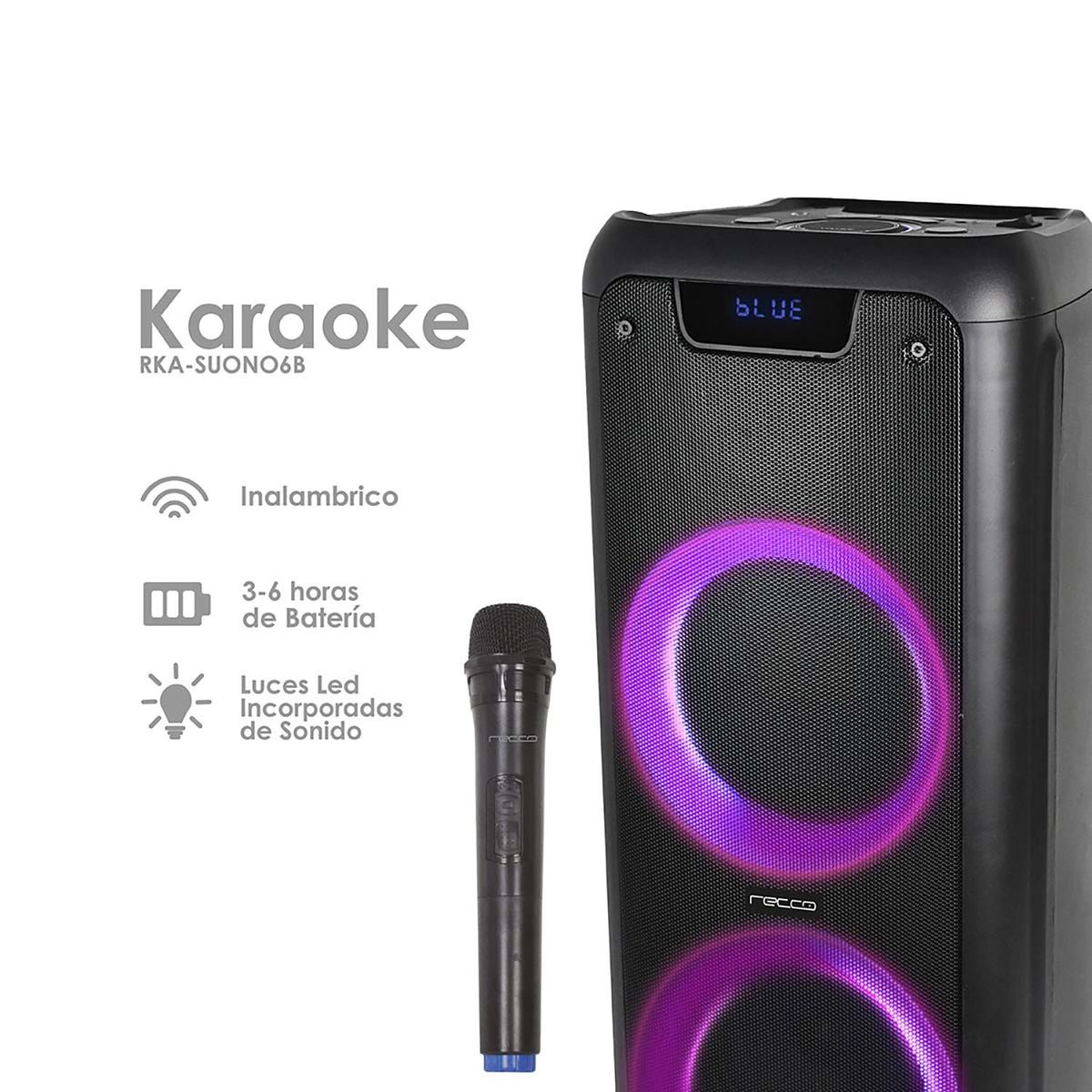 RECCO - Parlante Karaoke Bluetooth RKA-SUONO6