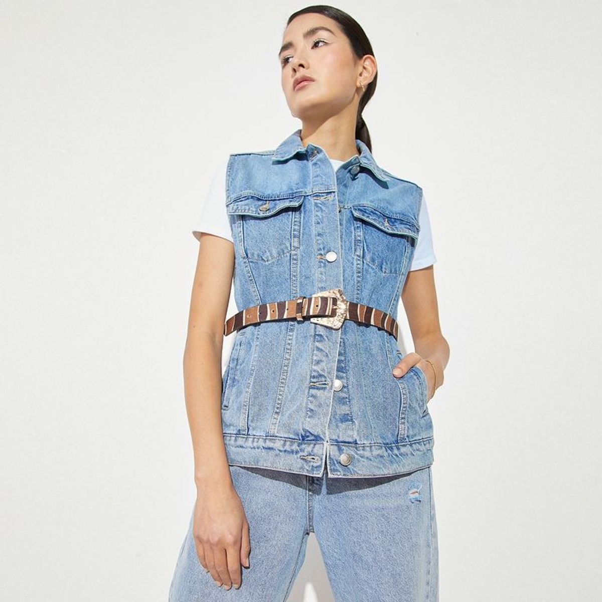 BASEMENT - Cinturón Hebilla Grande Print Mujer Basement