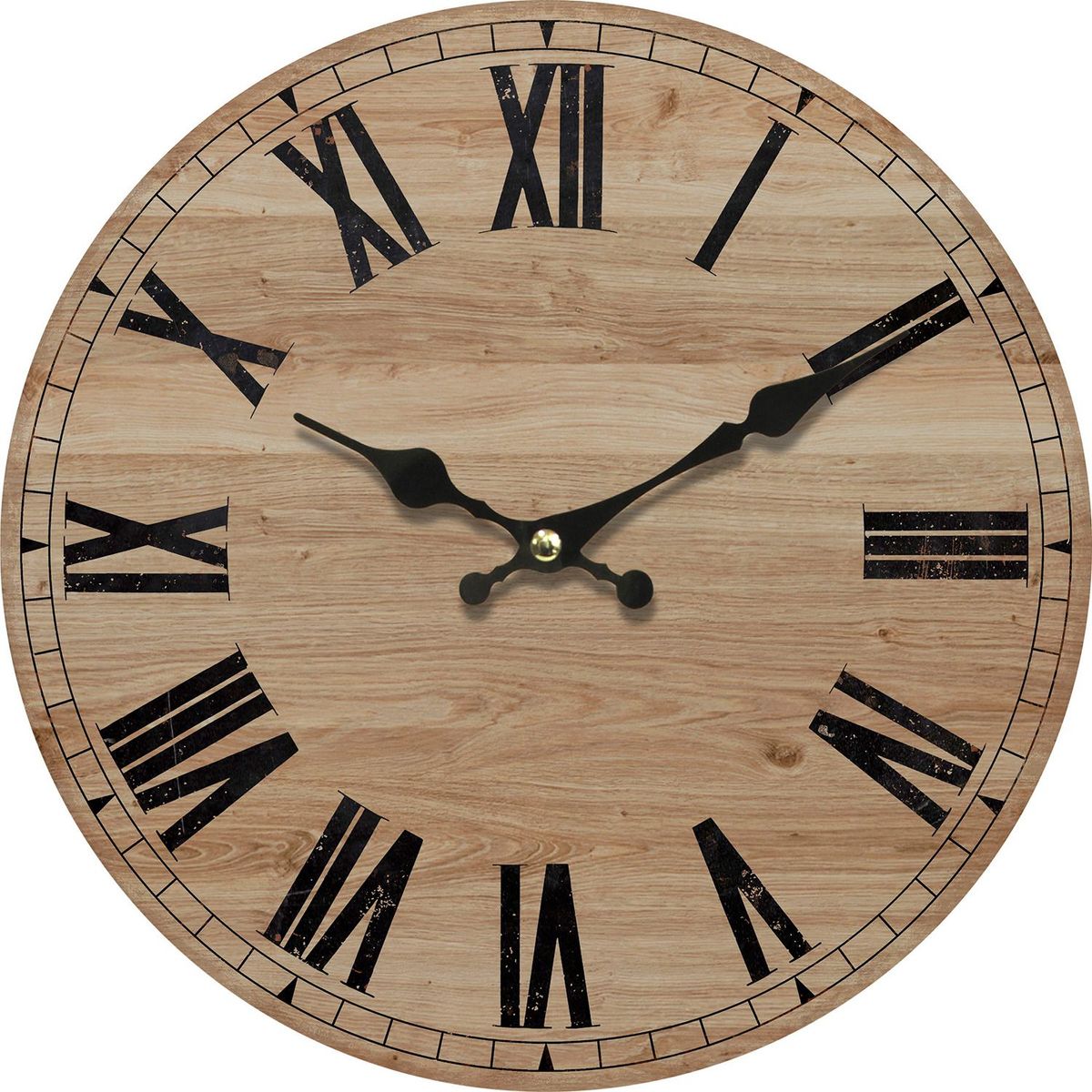 MICA - Reloj de Pared de Madera Romano 33cm