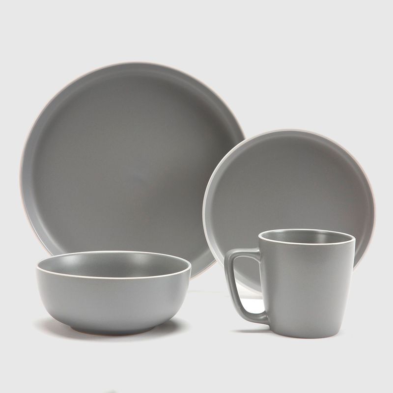 BASEMENT HOME - Juego de Vajilla 24 Piezas Cerámica Arena