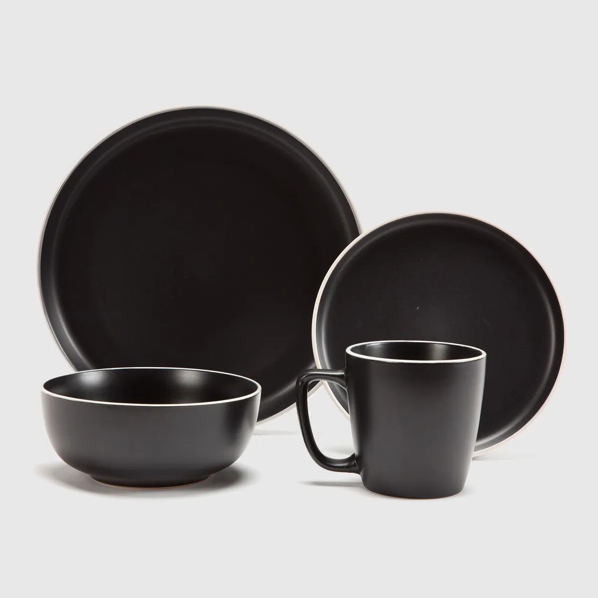 BASEMENT HOME - Juego de Vajilla 24 Piezas Cerámica Arena