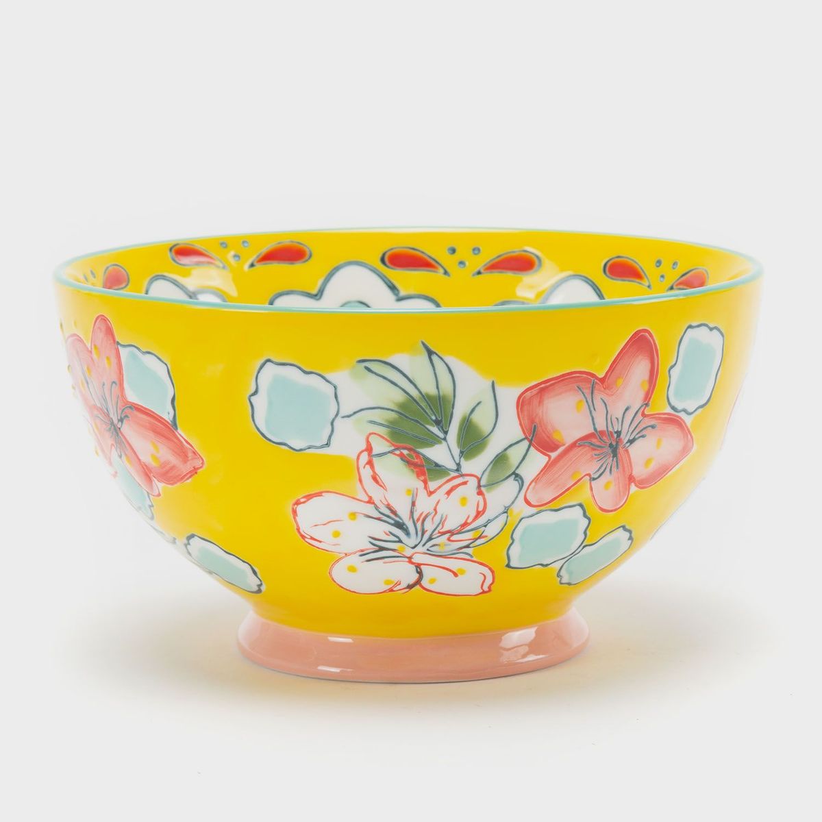 ROBERTA ALLEN - Bowl Cerámica 16 cm Flori Amarillo