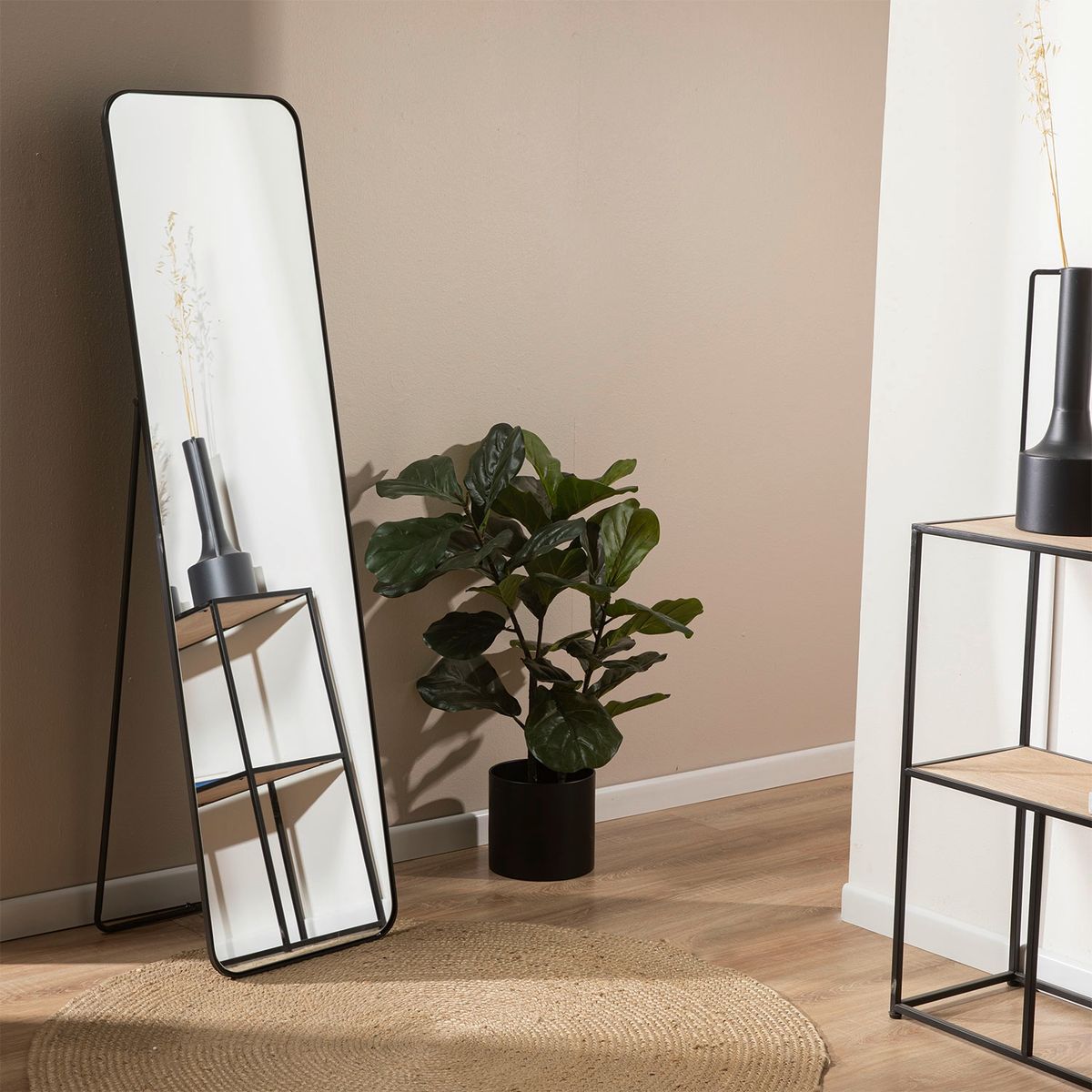 BASEMENT HOME - Espejo Cuerpo Entero Negro 40x150 cm