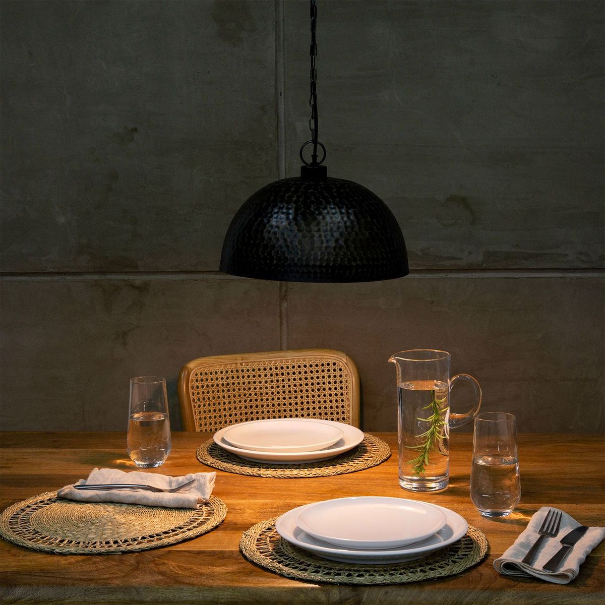 BASEMENT HOME - Lámpara Colgante Metálica Basement Home Plateada 60x30 cm