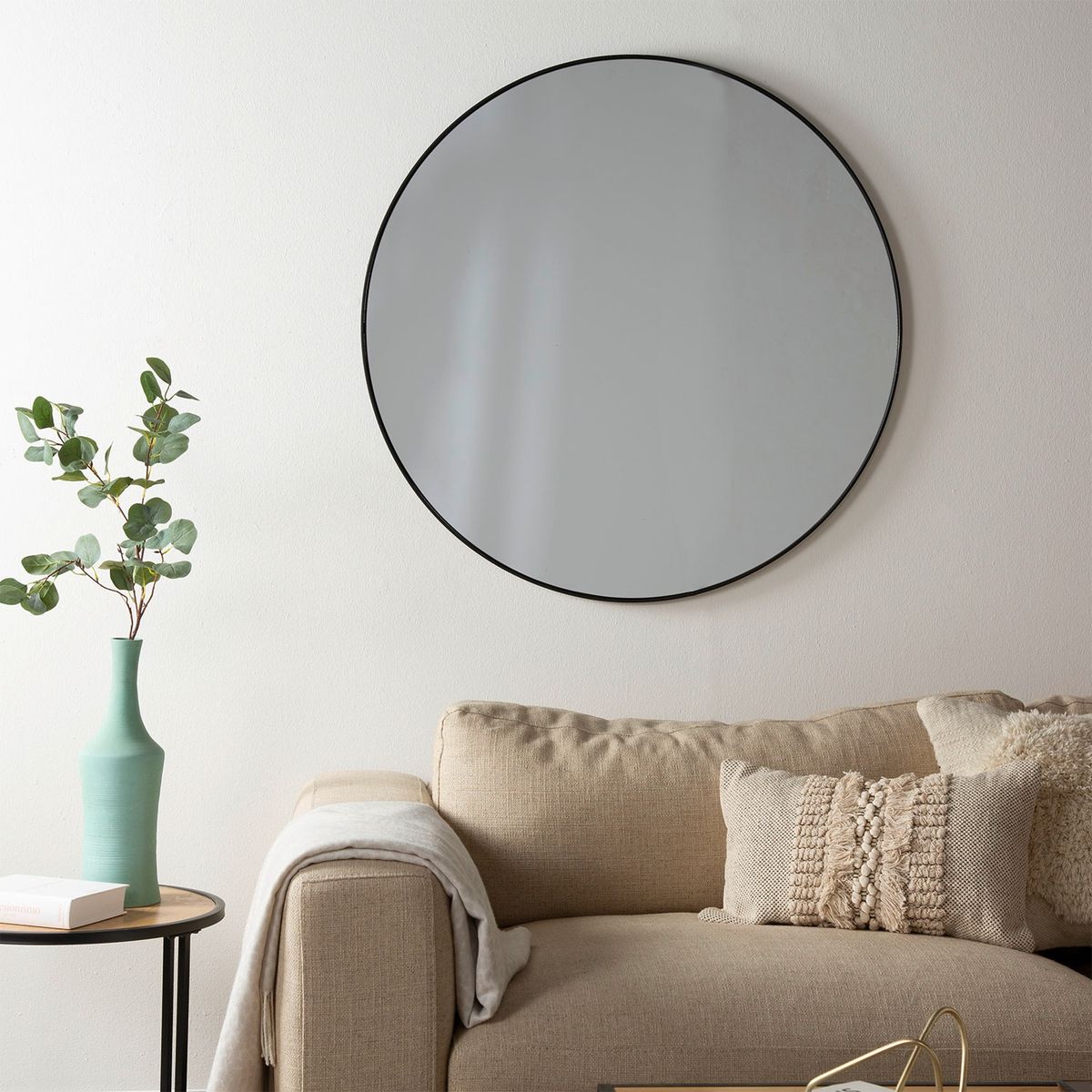 BASEMENT HOME - Espejo Negro Redondo 100 cm