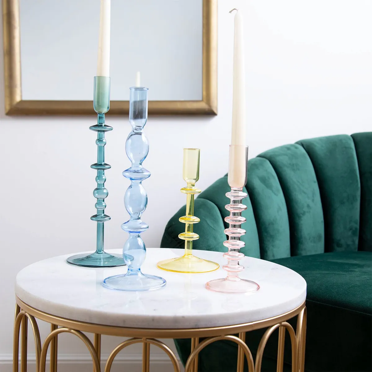 MICA - Set x8 Velas Largas Blancas 8x4x20cm