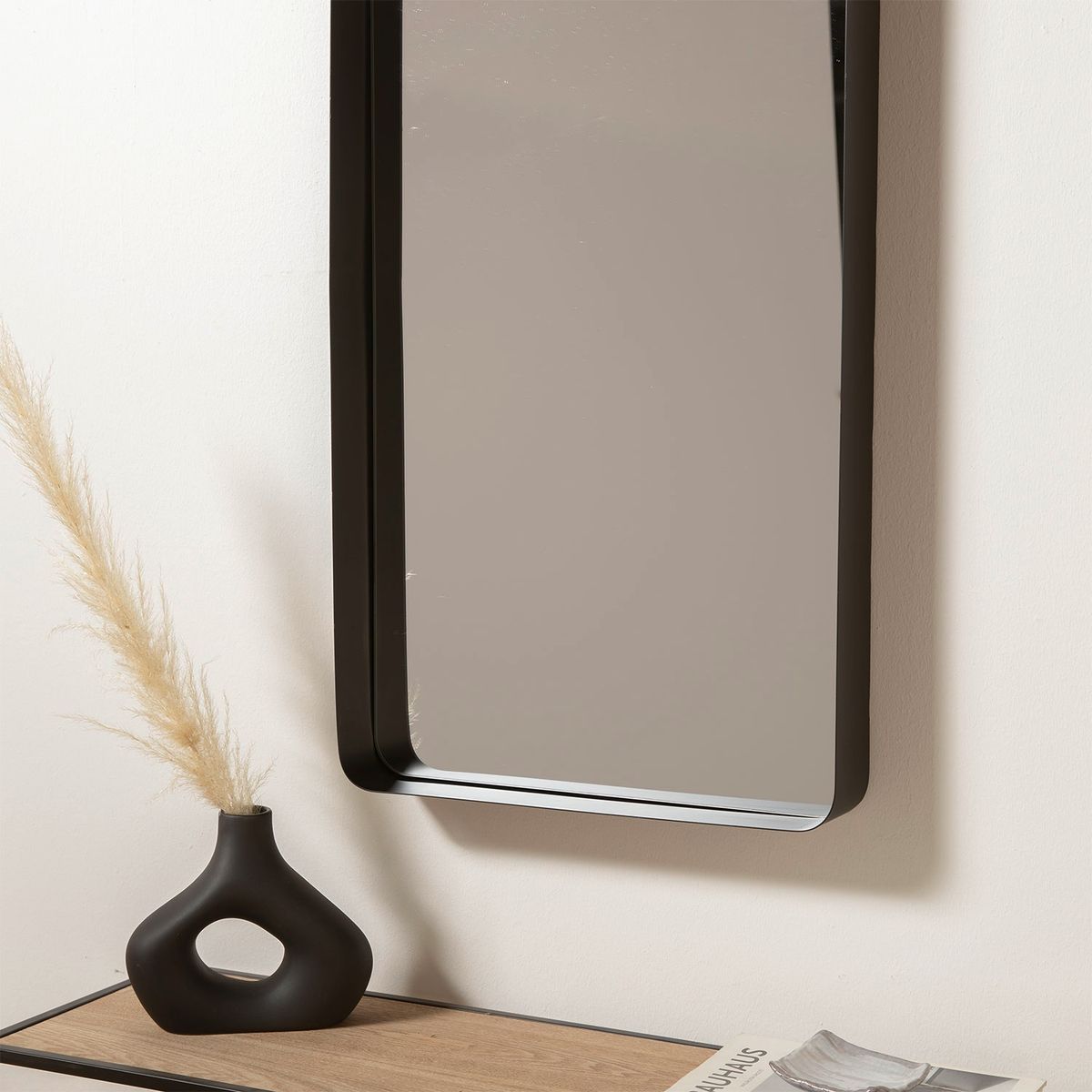 BASEMENT HOME - Espejo Rectangular Negro 50 x 80 cm