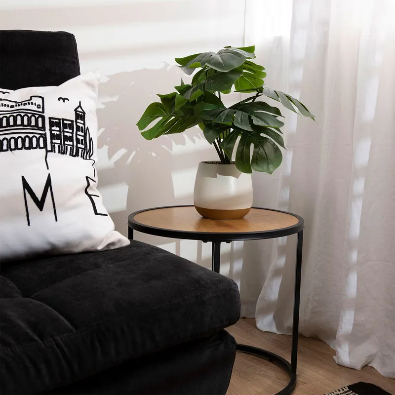 MICA - Planta Artificial Monstera Pot Blanco 60x15cm