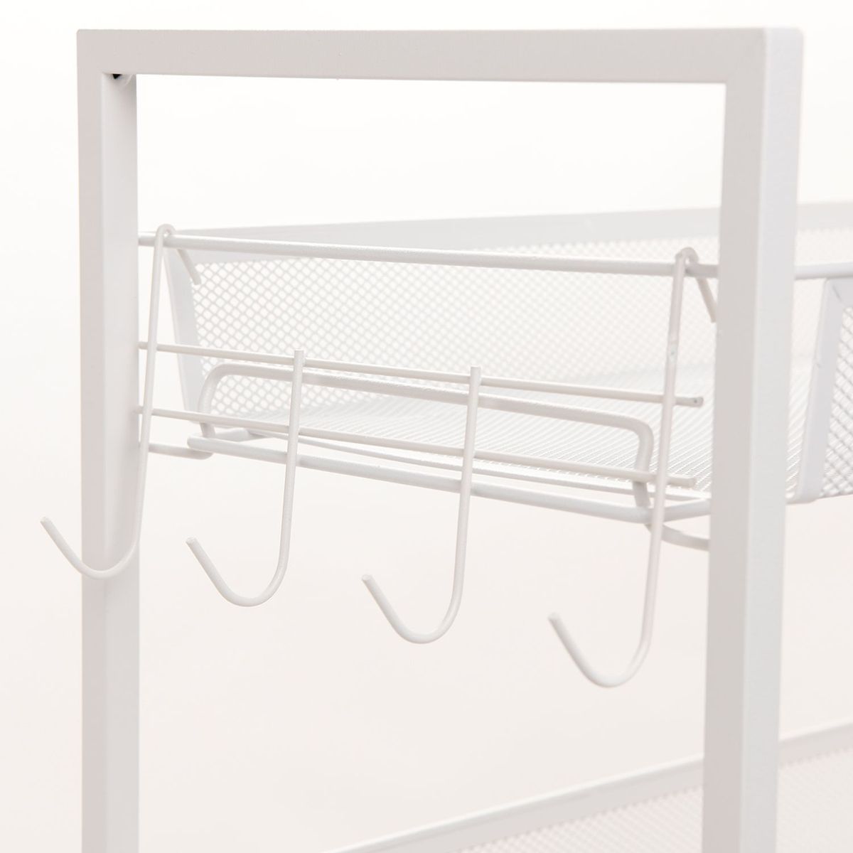 MICA - Carrito Organizador Blanco 4 Niveles 45x26x84cm