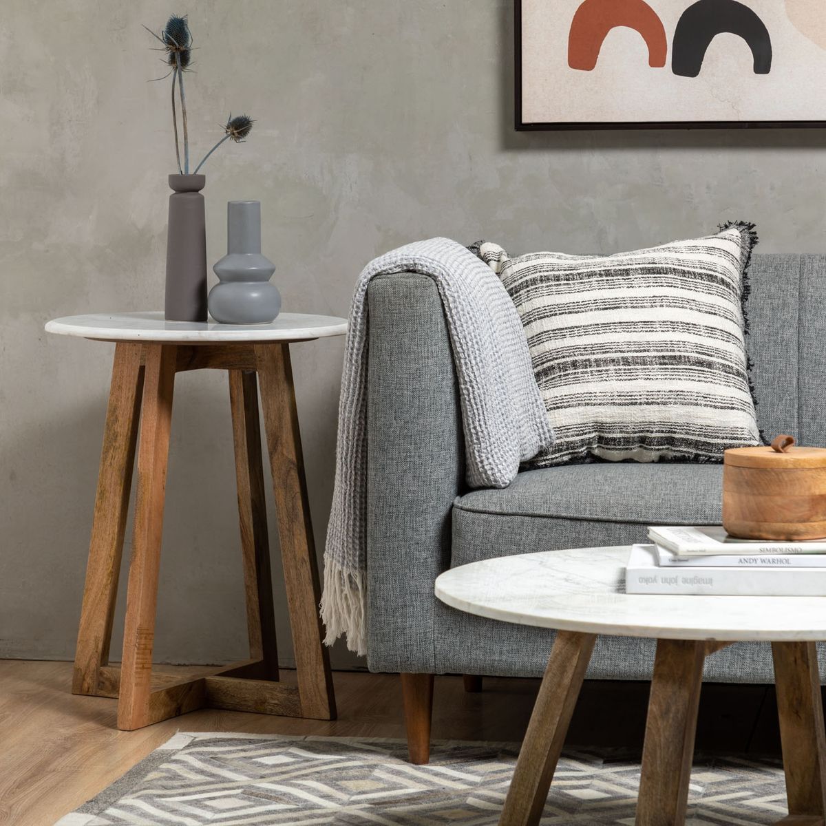 BASEMENT HOME - Mesa Lateral Roux Madera