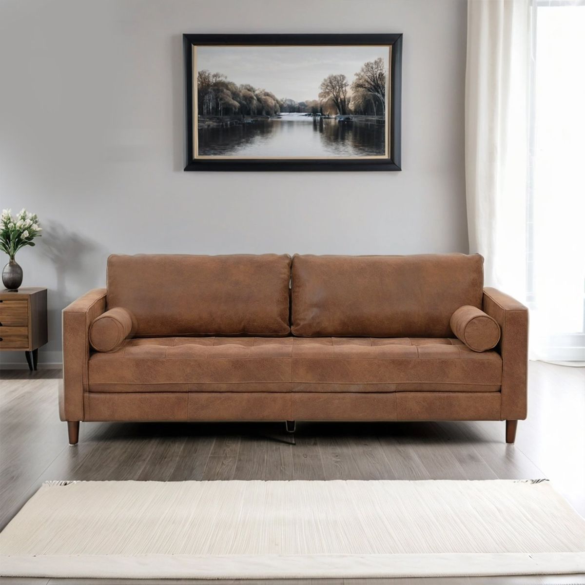 BASEMENT HOME - Sofá Connery 3 Cuerpos Cuero