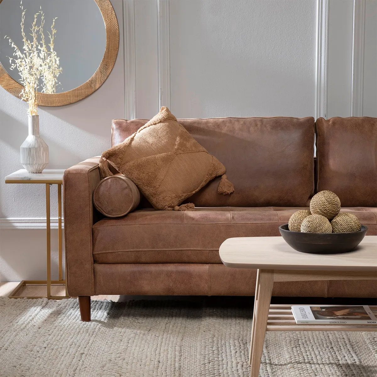 BASEMENT HOME - Sofá Connery 3 Cuerpos Cuero