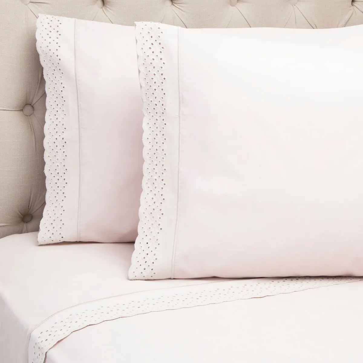 ROBERTA ALLEN - Juego de Sábanas Bordadas Broderie 180 Hilos