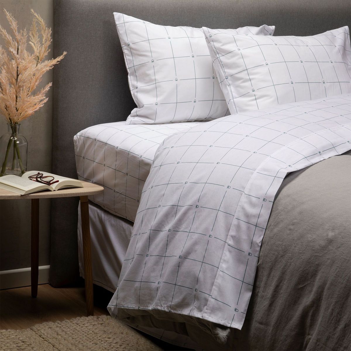 BENETTON - Juego de Sábanas 100% Algodón 180 Hilos Tuti Petroleo