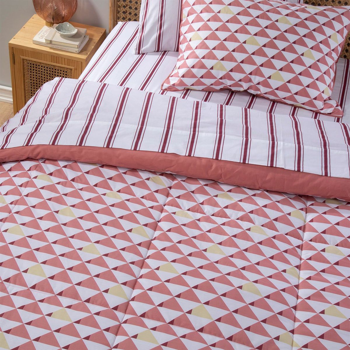 BENETTON - Edredón + Juego de sábanas 100% algodón Paola