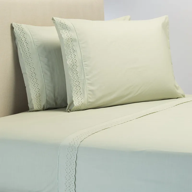 ROBERTA ALLEN - Juego de Sábanas Bordadas Broderie 180 Hilos