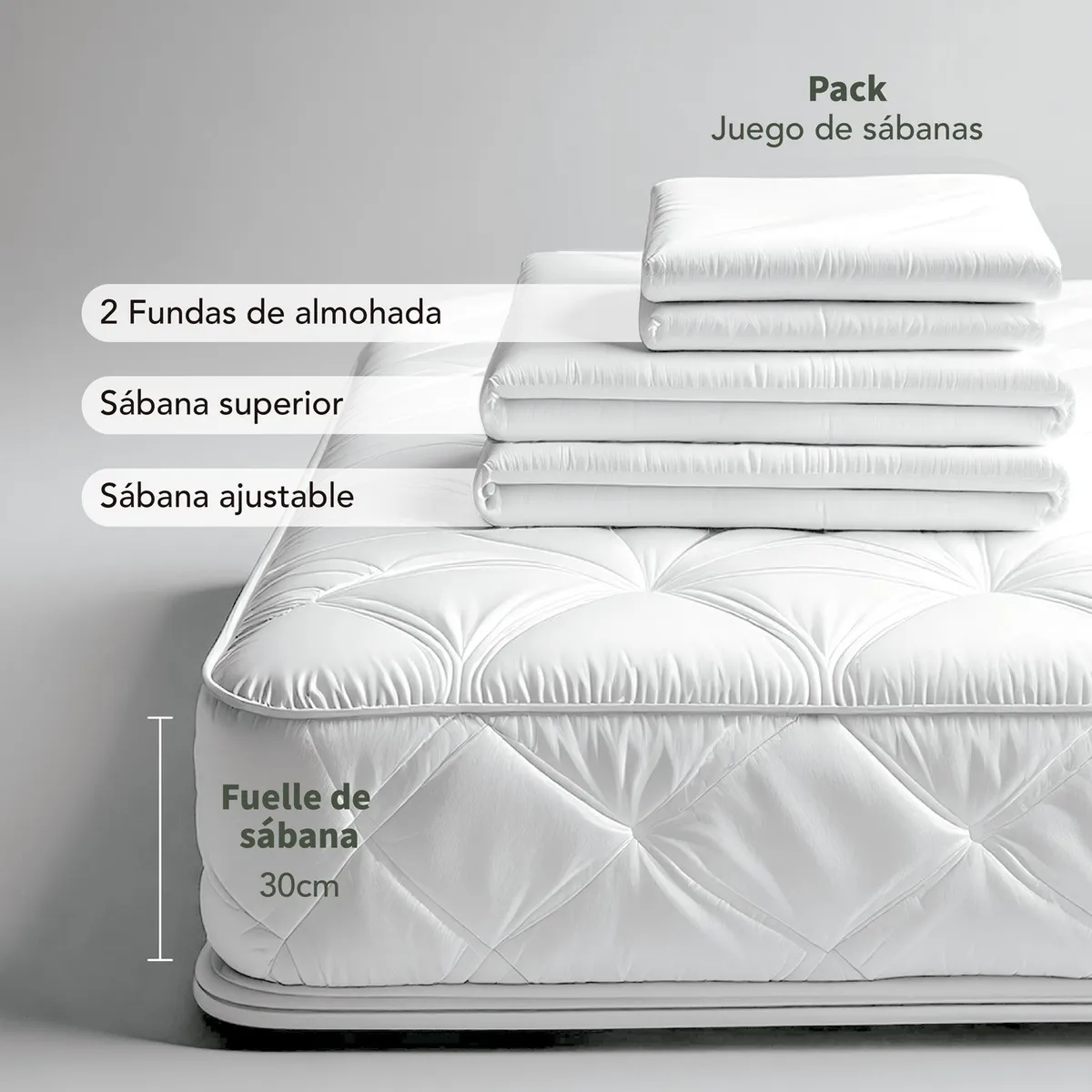 MICA - Juego de Sábanas Lisas Cati 180 Hilos Mica