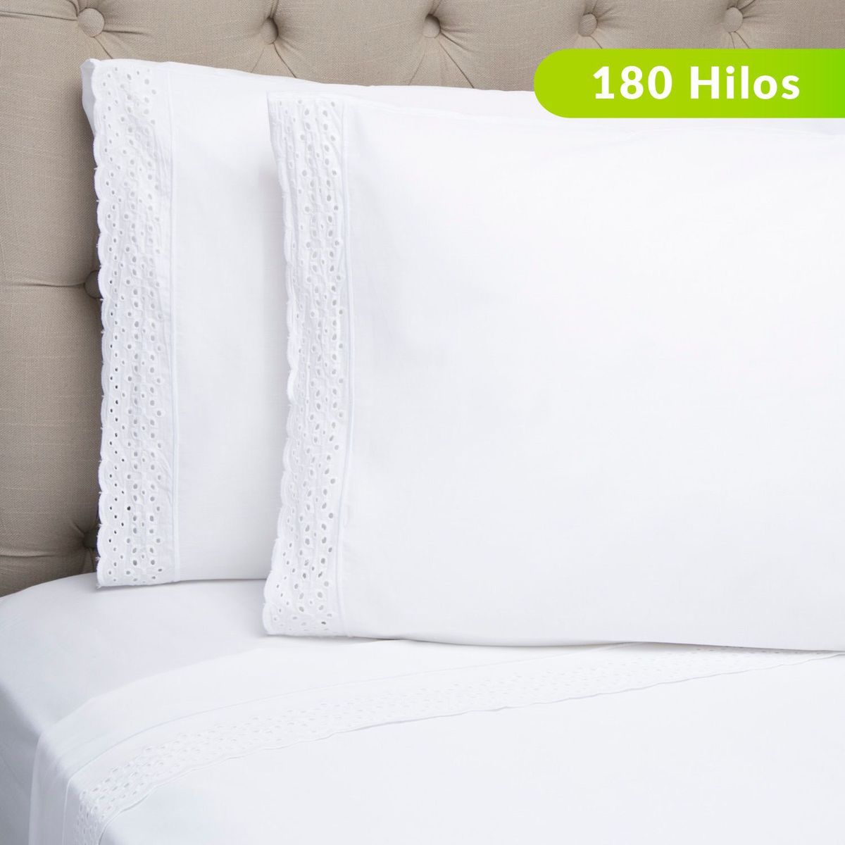 ROBERTA ALLEN - Juego de Sábanas Bordadas Broderie 180 Hilos