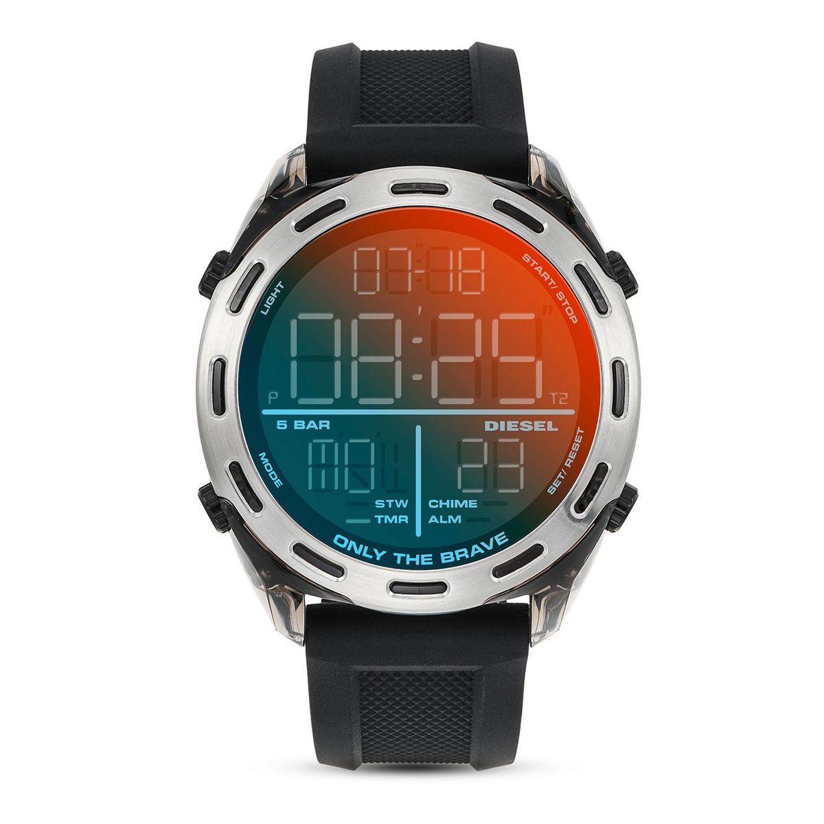 DIESEL - RELOJ DIESEL CRUSHER de Hombre en Silicona Negro, Análogo