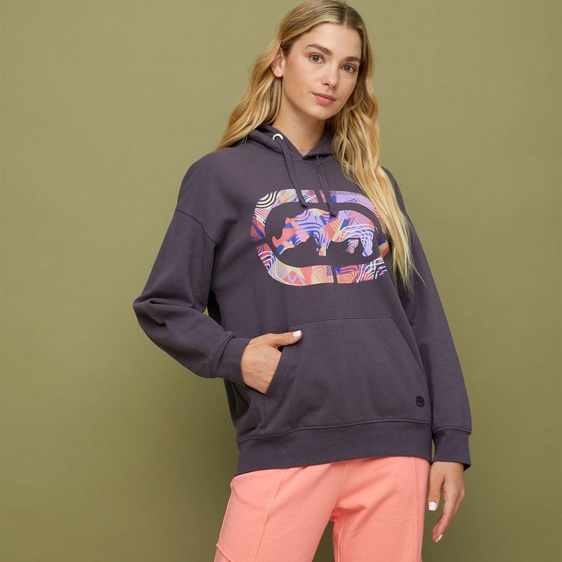 ECKO - Polera con Capucha 100% Algodón Mujer Ecko