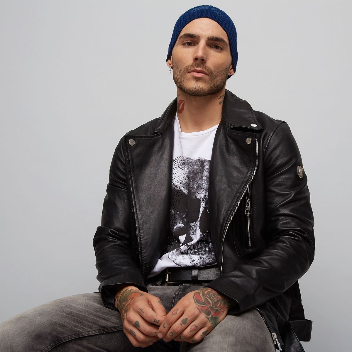 MOSSIMO - Casaca 100% Cuero Hombre