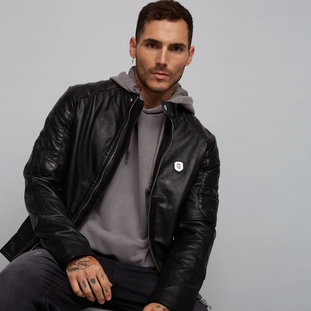 MOSSIMO - Casaca 100% Cuero Hombre