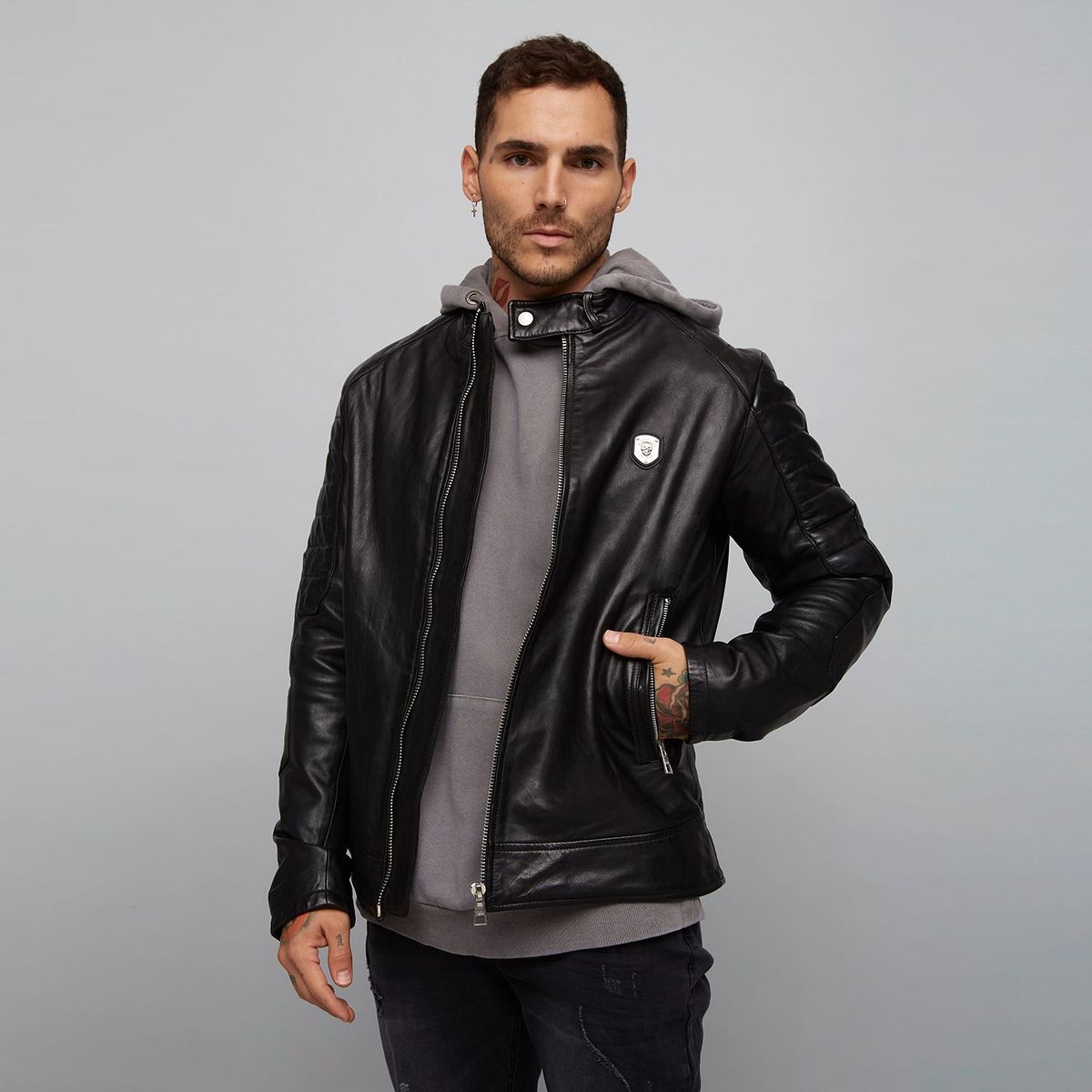 MOSSIMO - Casaca 100% Cuero Hombre