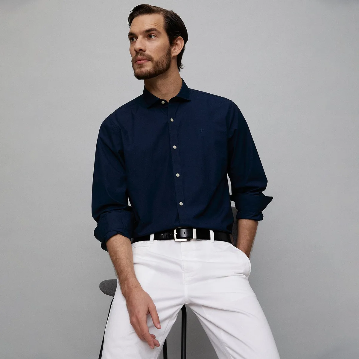 WOLF&HANK - Camisa Manga Larga Hombre Slim Fit Algodón Wolf&Hank