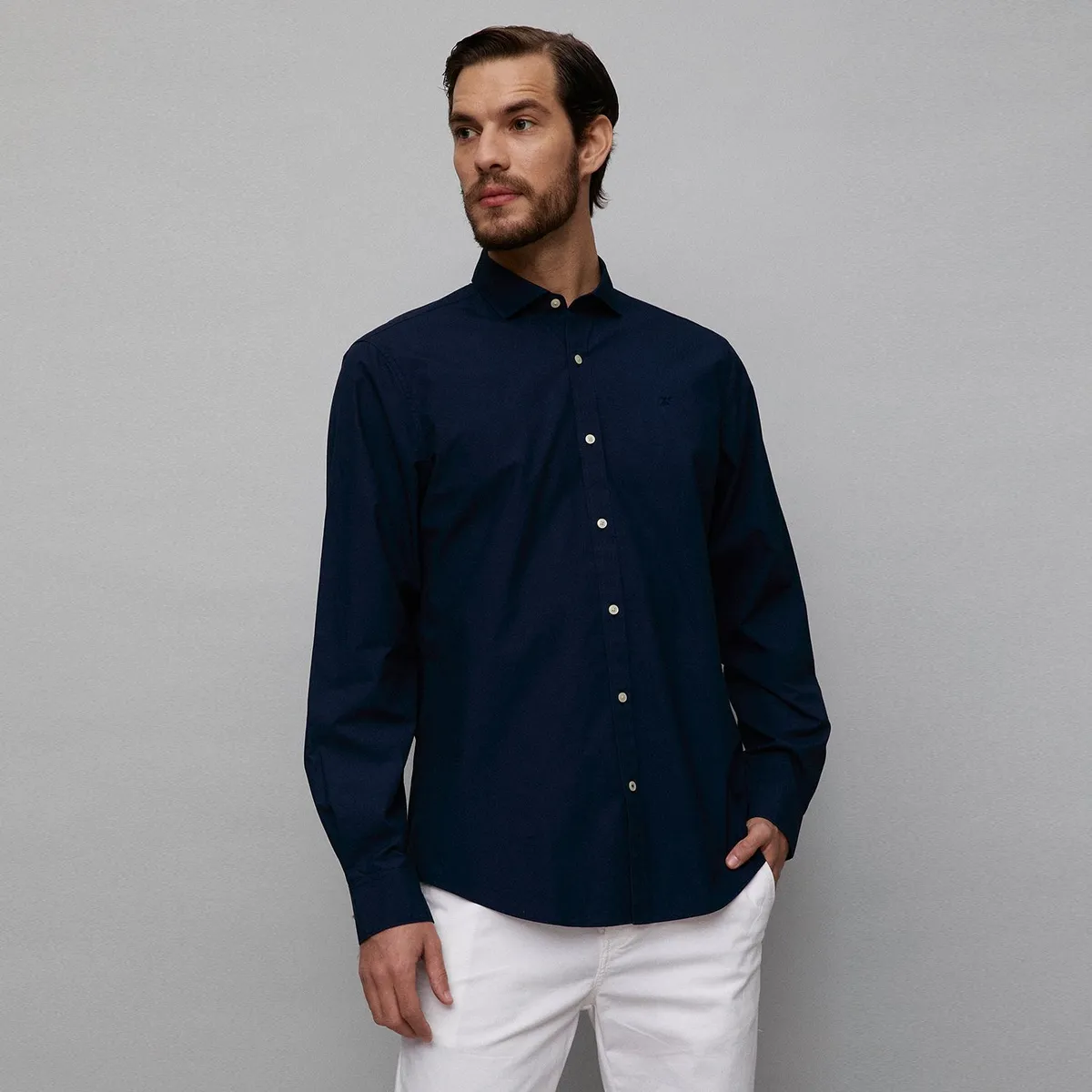 WOLF&HANK - Camisa Manga Larga Hombre Slim Fit Algodón Wolf&Hank