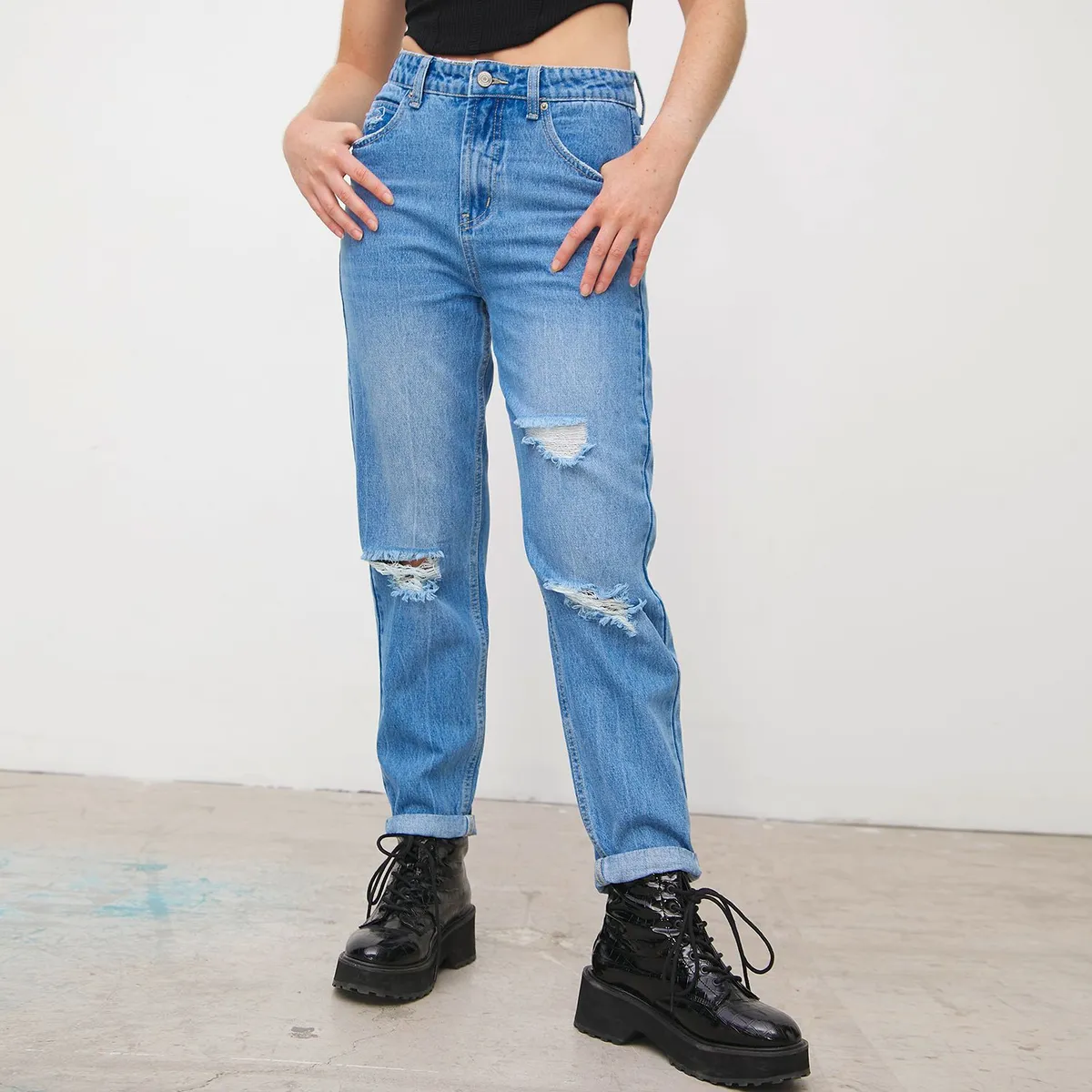 SYBILLA - Jean Mom Tiro Alto Mujer Sybilla.