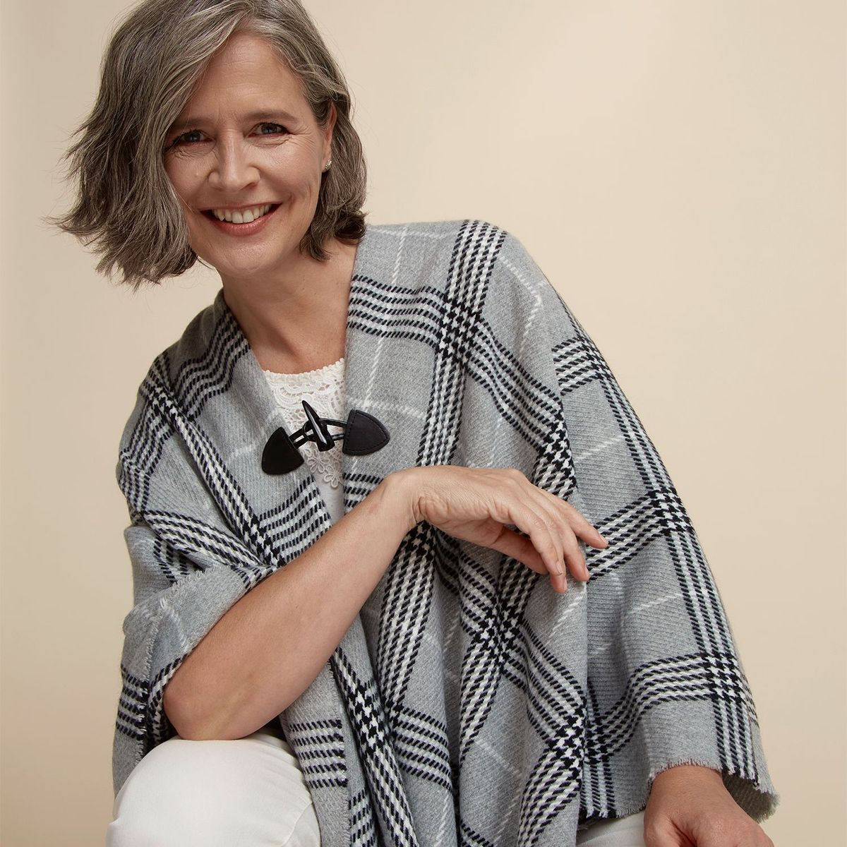 STEFANO COCCI - Poncho Escoces Mujer Stefano Cocci