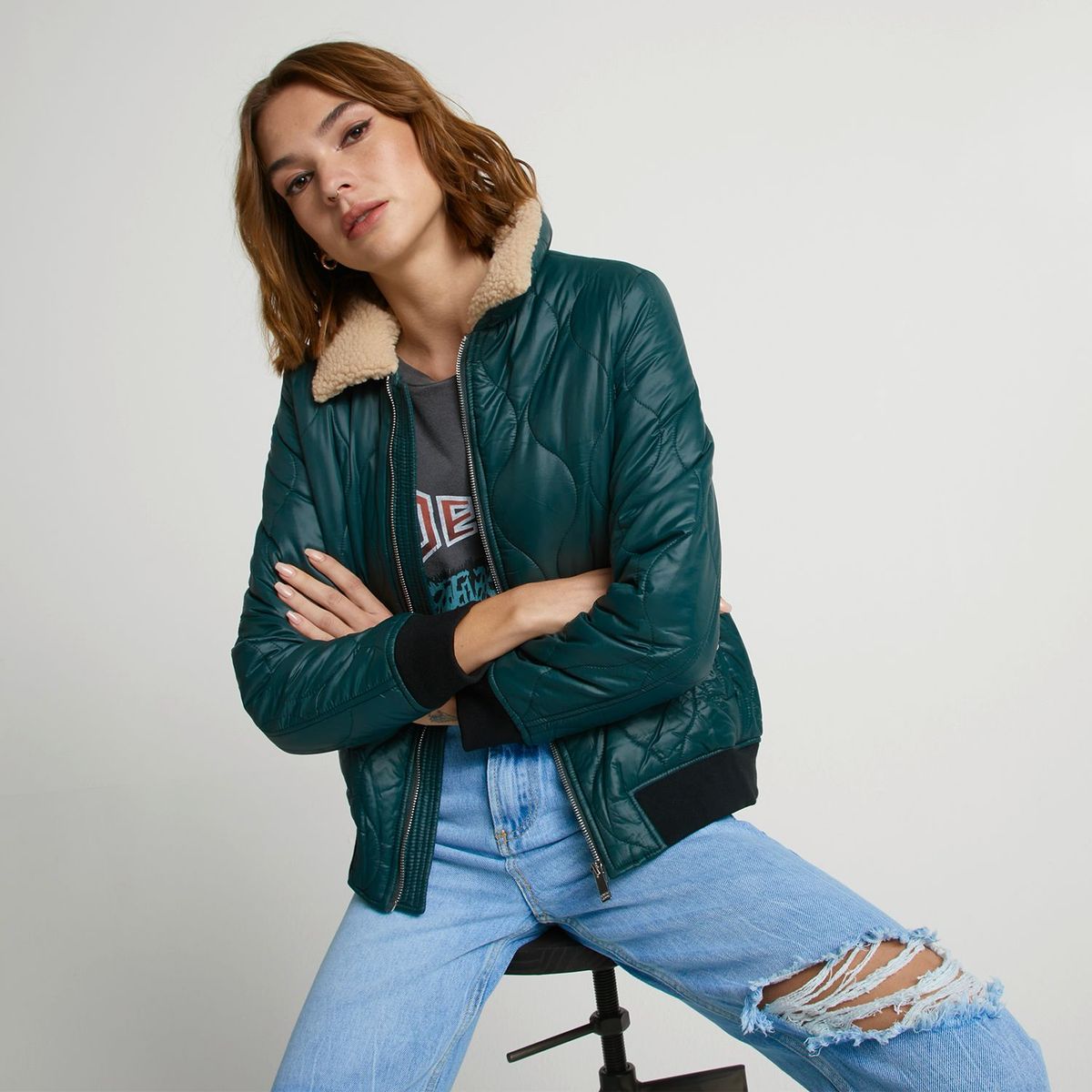 DENIMLAB - Casaca Bomber Mujer