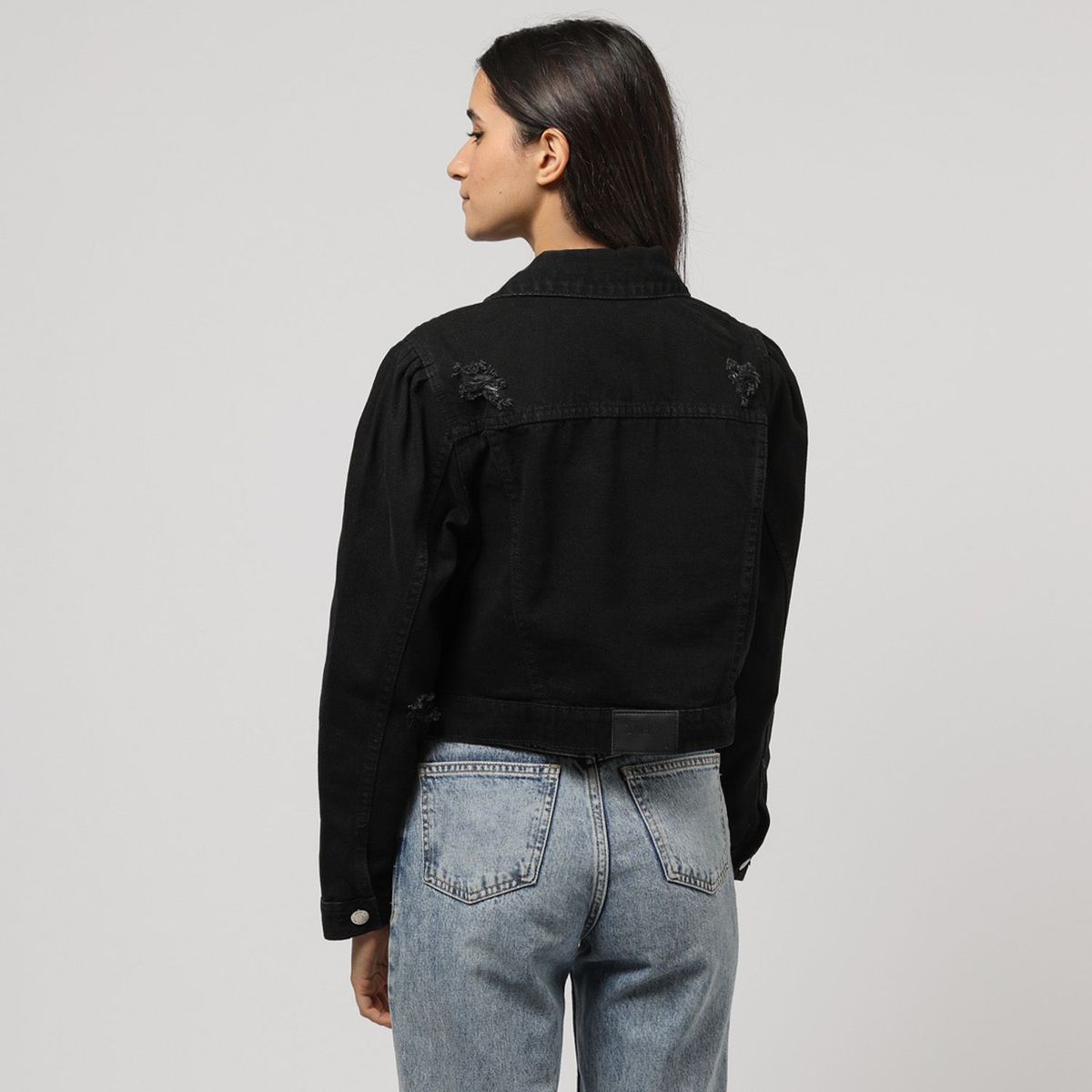 DAHLA - Casaca Jean Negro Mujer Dahla