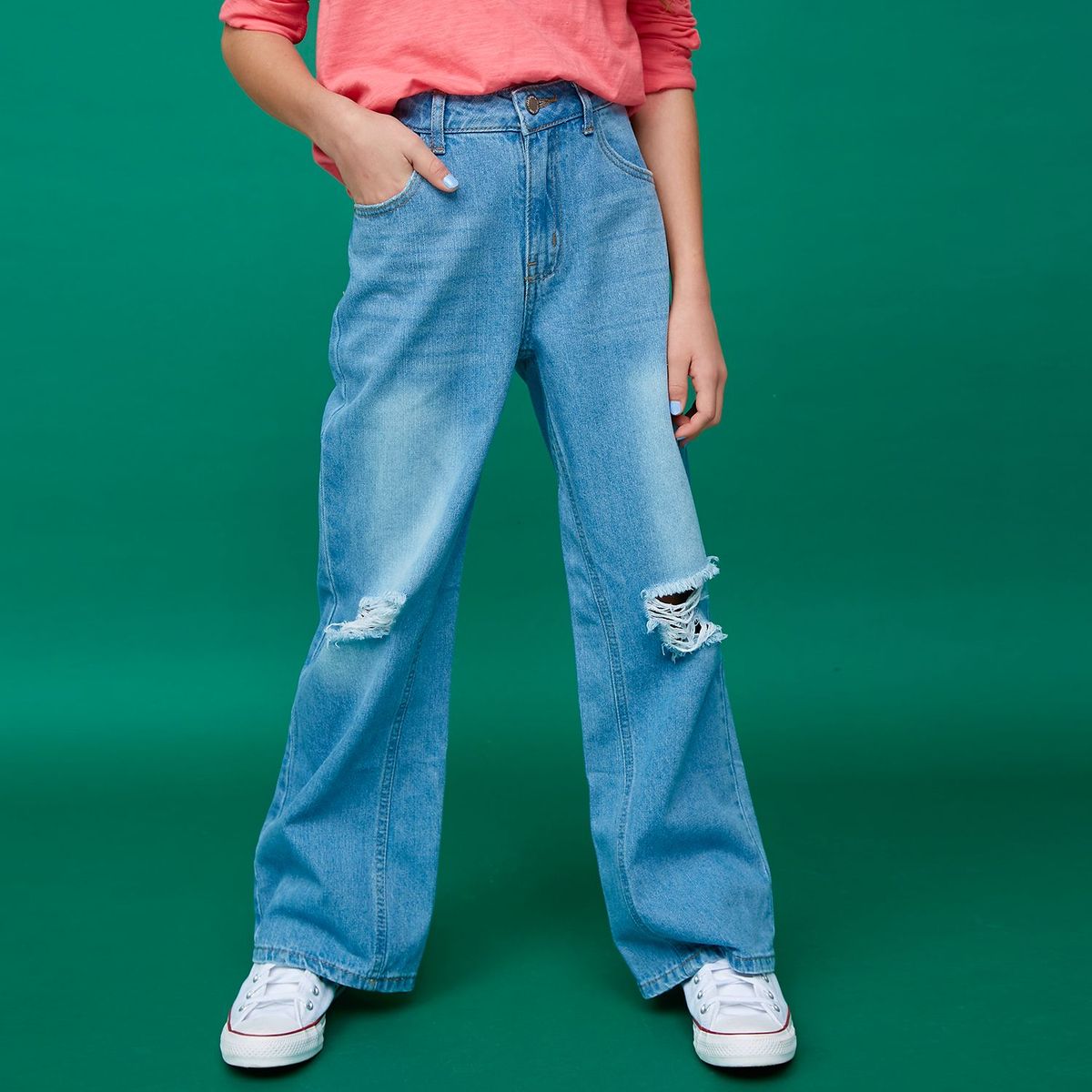 ELEVEN - Jean Wide Leg Niña Algodón Eleven Niña