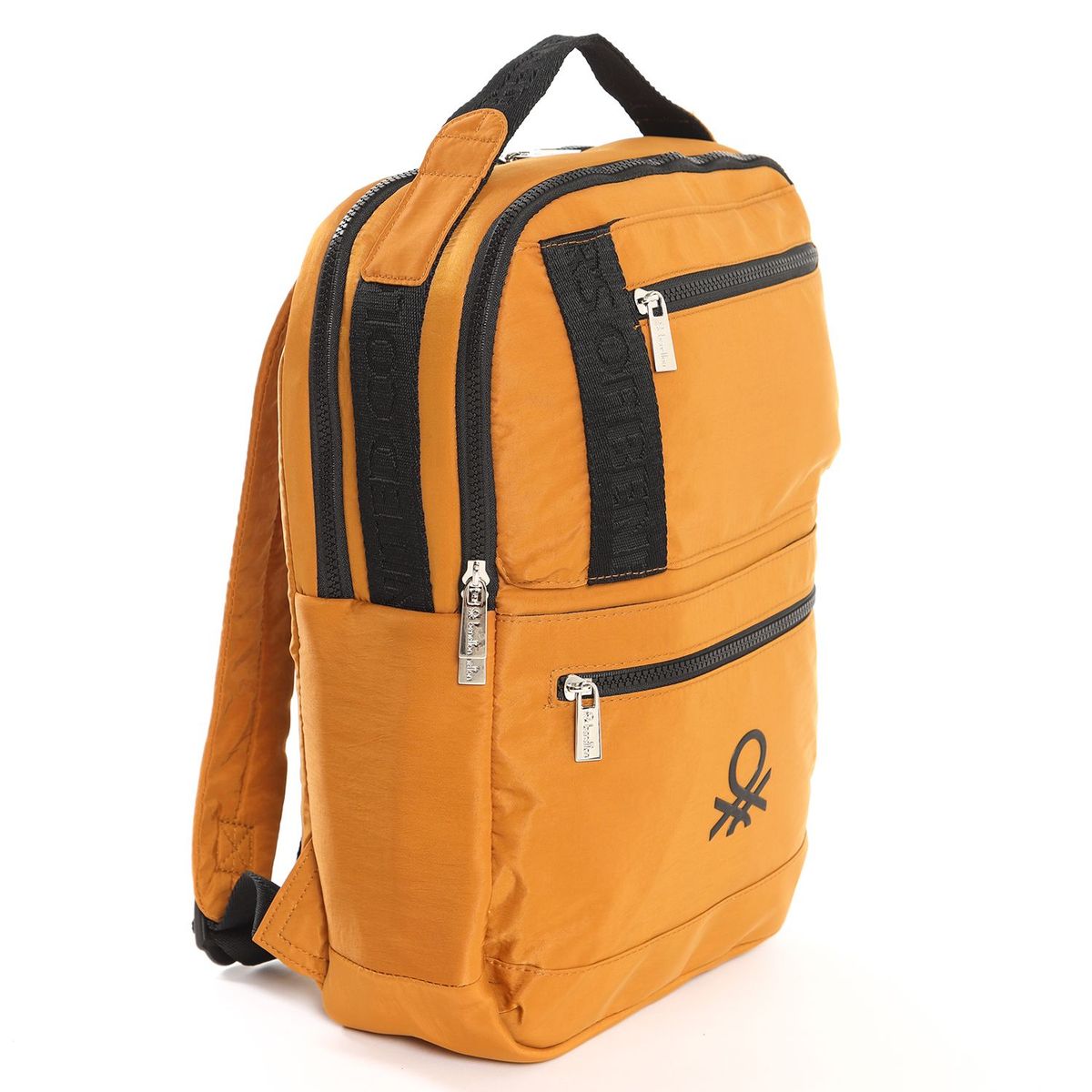 BENETTON - Mochila Nylon Amarilla Mujer Benetton