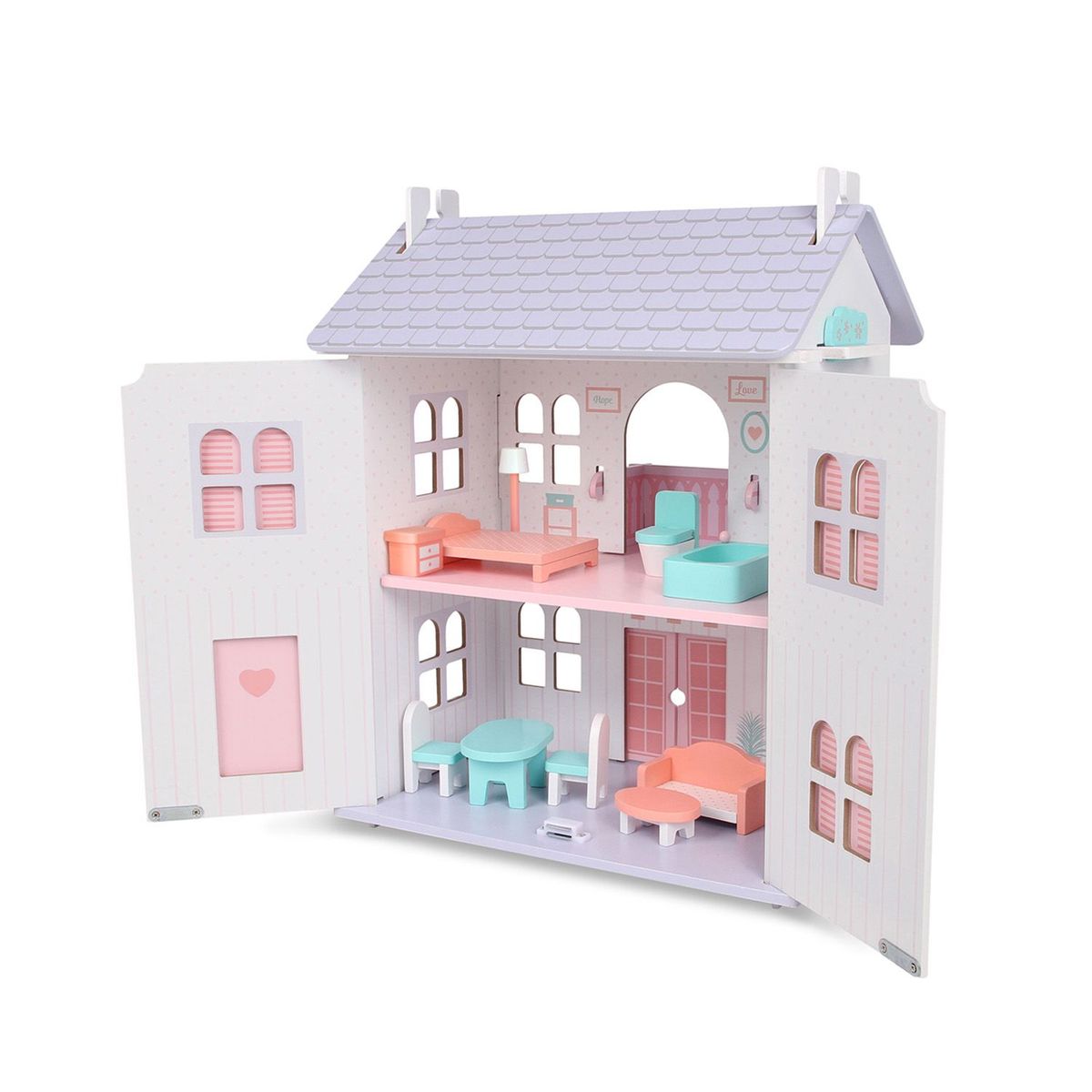 EDUFUN - Casa de Muñecas de Madera para Niños