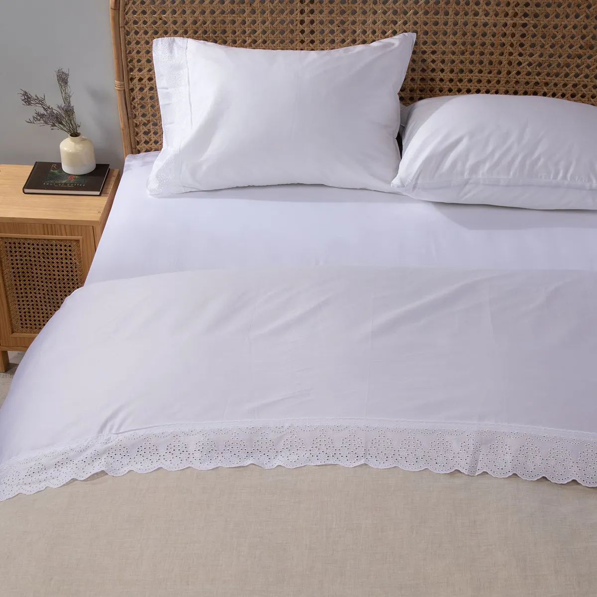 ROBERTA ALLEN - Juego de Sábanas Bordadas Amelie 100% Algodón 300 Hilos