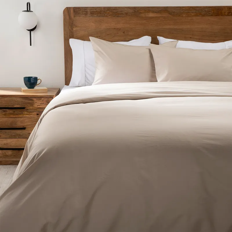 BASEMENT HOME - Funda Plumón 100% Algodón 200 Hilos Beige