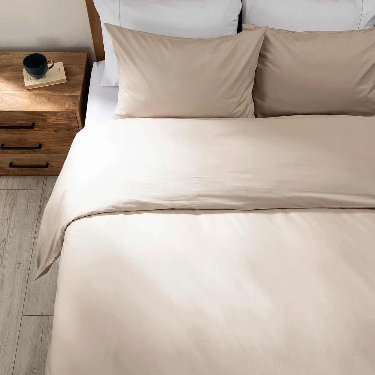 BASEMENT HOME - Funda Plumón 100% Algodón 200 Hilos Beige