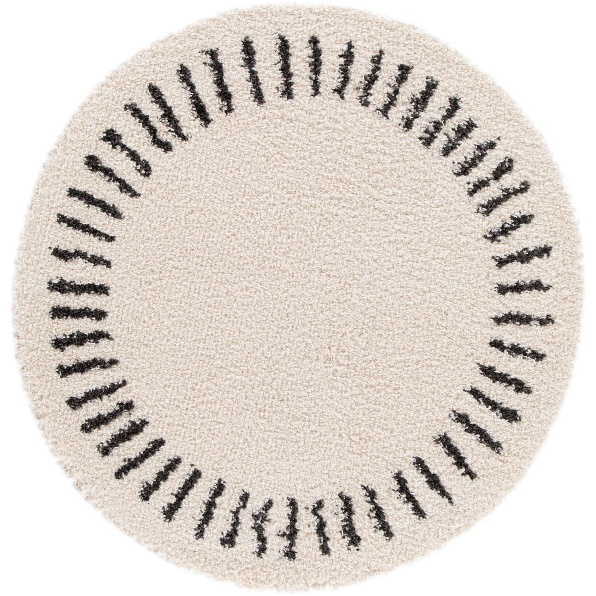 MICA - Alfombra Gipsy Redonda Beige y Negro 160cm